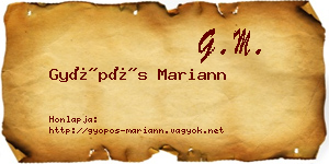 Gyöpös Mariann névjegykártya